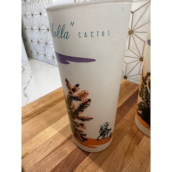 Vintage Blakely Oil & Gas Arizona Frosted Juice Glasses | Collectible | Set of 3 - Picture 6 of 8